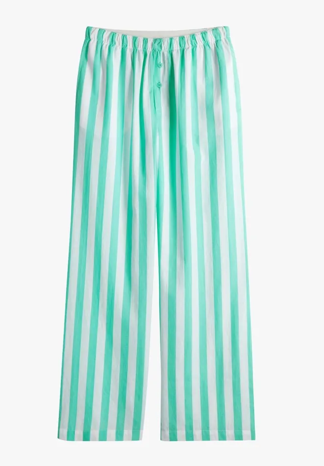 Hush Pyjamas and Nightwear Women Clemmie Cotton Pyjama Trousers Green White Stripe Hush Pyjamas and Nightwear Women Clemmie Cotton Pyjama Trousers Green White Stripe