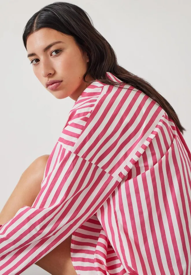 Hush Pyjamas and Nightwear Women Emerson Striped Oversized Nightshirt Fluro Pink White Stripe Hush Pyjamas and Nightwear Women Emerson Striped Oversized Nightshirt Fluro Pink White Stripe