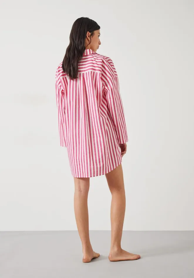 Hush Pyjamas and Nightwear Women Emerson Striped Oversized Nightshirt Fluro Pink White Stripe Hush Pyjamas and Nightwear Women Emerson Striped Oversized Nightshirt Fluro Pink White Stripe