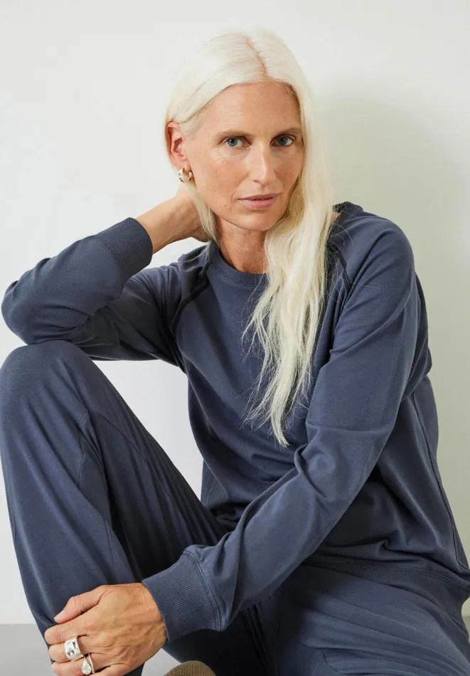 Hush Pyjamas and Nightwear Women Joelle Crew Jersey Pyjamas Washed Blue Hush Pyjamas and Nightwear Women Joelle Crew Jersey Pyjamas Washed Blue
