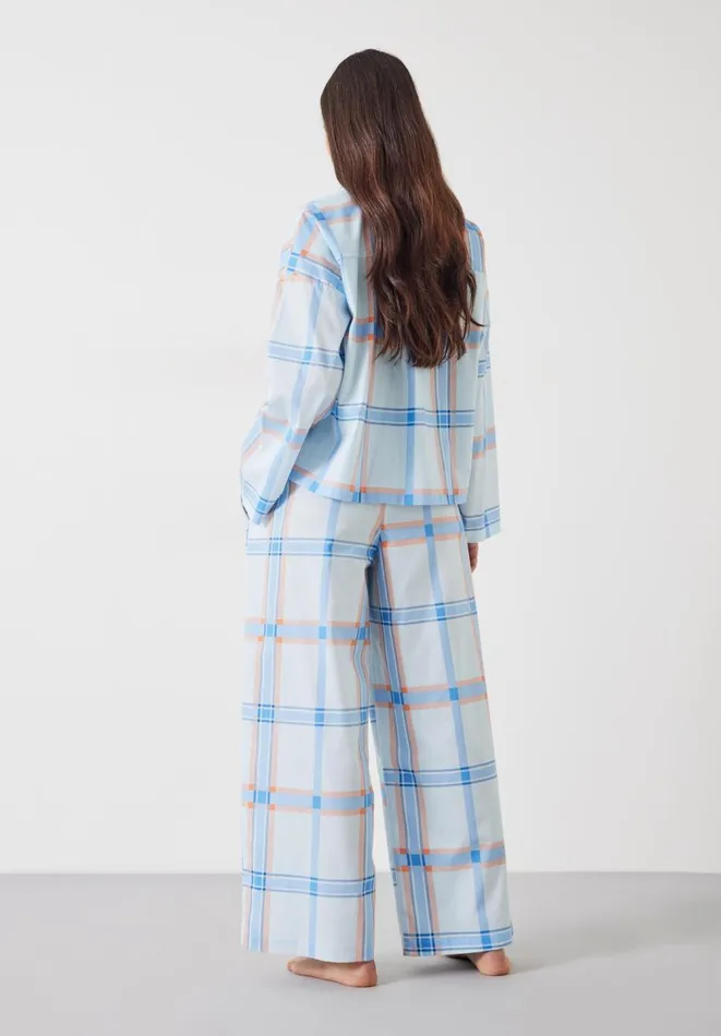 Hush Pyjamas and Nightwear Women Kirby Cotton Wide Leg Pyjamas Set Summer Check Pink Hush Pyjamas and Nightwear Women Kirby Cotton Wide Leg Pyjamas Set Summer Check Pink