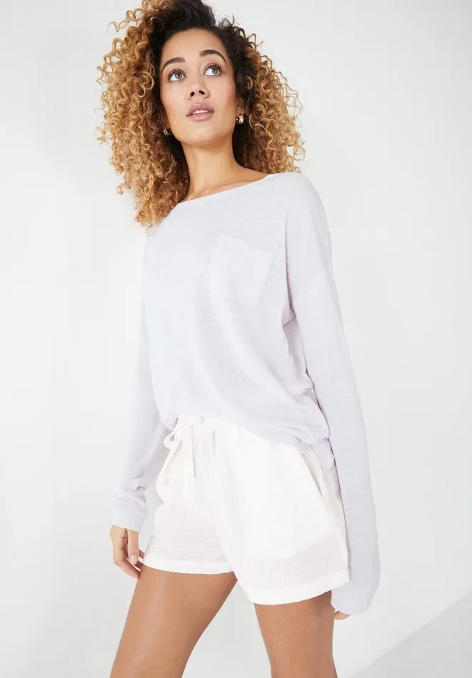 Hush Pyjamas and Nightwear Women Mazie Cotton Pyjama Shorts White Hush Pyjamas and Nightwear Women Mazie Cotton Pyjama Shorts White