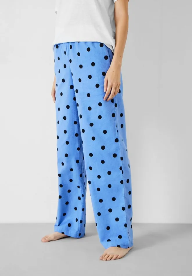 Hush Pyjamas and Nightwear Women Sadie Cotton Flannel Pyjama Trousers Random Polka Dot Blue Hush Pyjamas and Nightwear Women Sadie Cotton Flannel Pyjama Trousers Random Polka Dot Blue