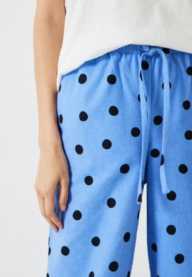 Hush Pyjamas and Nightwear Women Sadie Cotton Flannel Pyjama Trousers Random Polka Dot Blue Hush Pyjamas and Nightwear Women Sadie Cotton Flannel Pyjama Trousers Random Polka Dot Blue