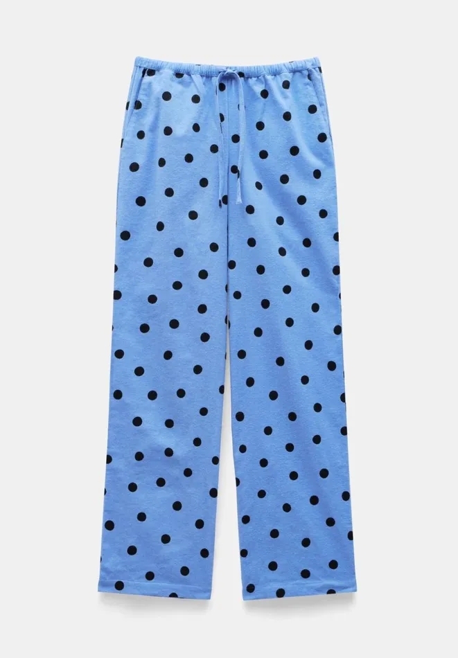 Hush Pyjamas and Nightwear Women Sadie Cotton Flannel Pyjama Trousers Random Polka Dot Blue Hush Pyjamas and Nightwear Women Sadie Cotton Flannel Pyjama Trousers Random Polka Dot Blue