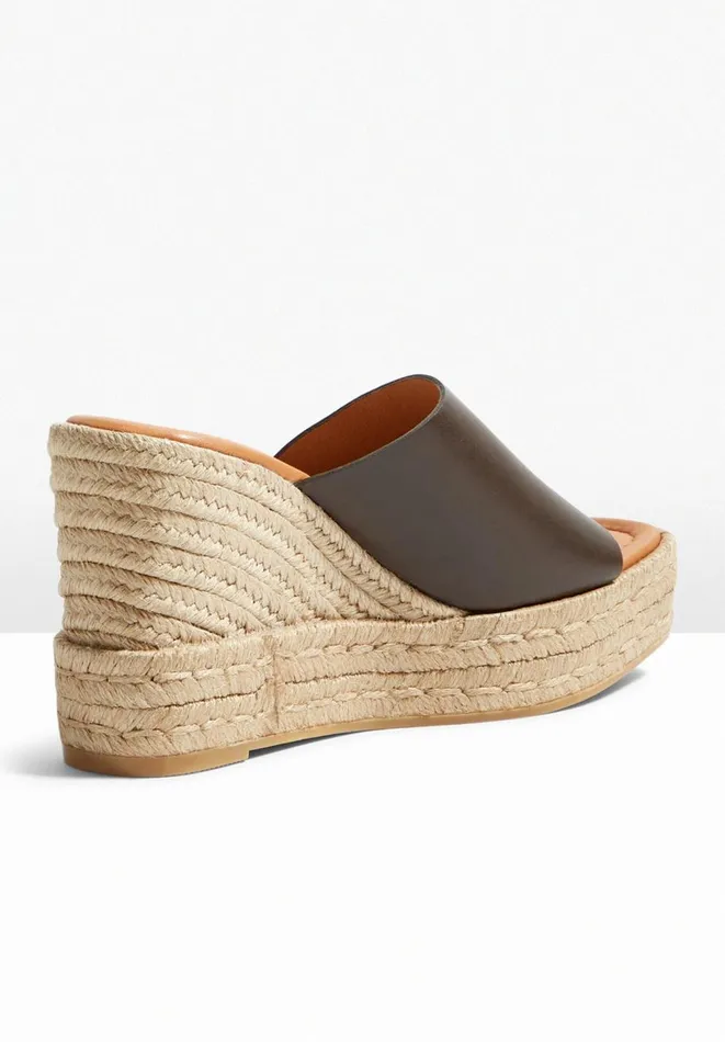 Hush Sandals Women Lujan Mule Espadrille Wedge Dark Brown Hush Sandals Women Lujan Mule Espadrille Wedge Dark Brown