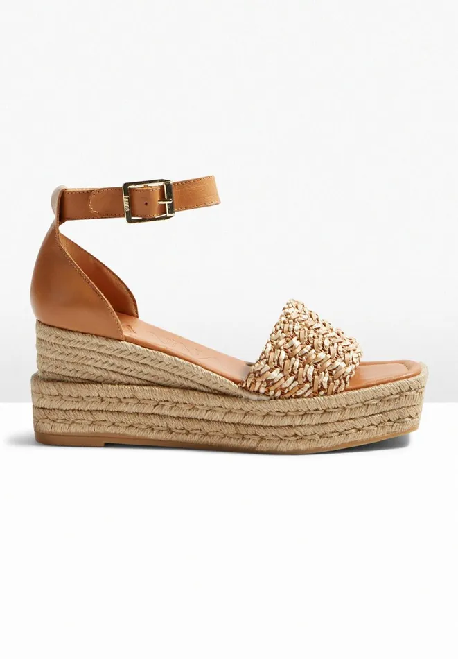 Hush Sandals Women Riad Espadrille Wedge Tan