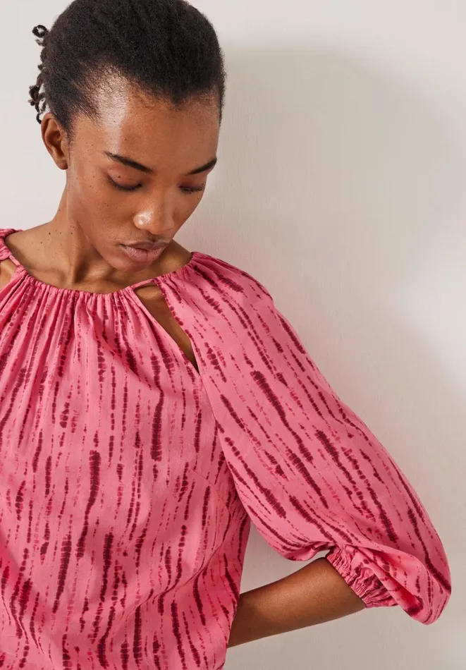 Hush Shirts and Blouses Women Ariella Cut Out Detail Blouse Striped Tie Dye Pink Hush Shirts and Blouses Women Ariella Cut Out Detail Blouse Striped Tie Dye Pink