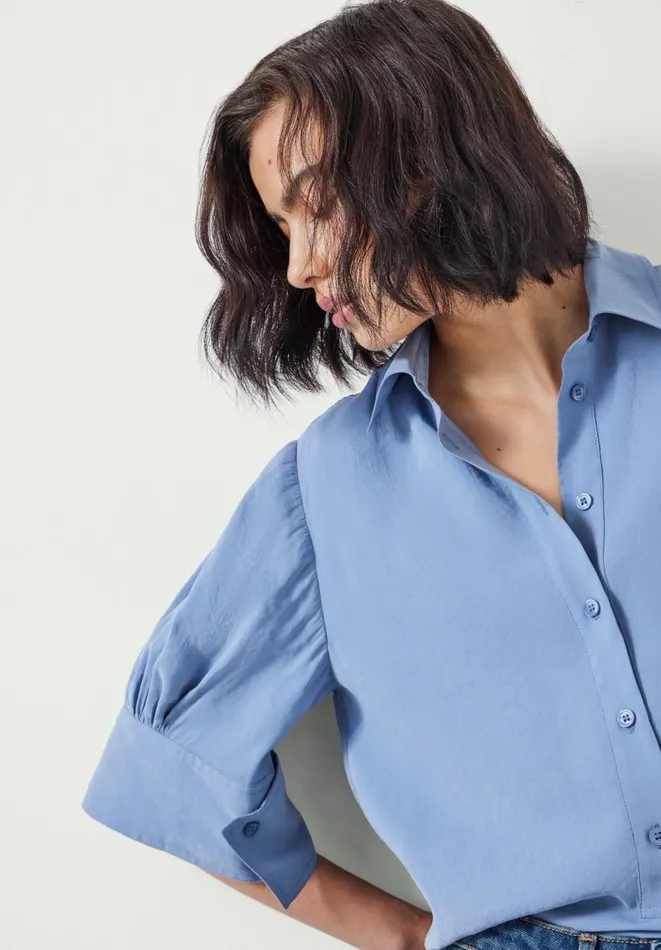 Hush Shirts and Blouses Women Laila Short Sleeve Shirt Blue Hush Shirts and Blouses Women Laila Short Sleeve Shirt Blue