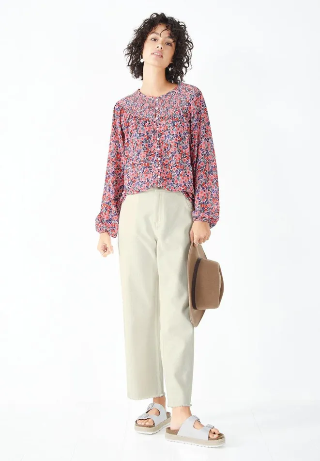 Hush Shirts and Blouses Women Lana Shirred Blouse Light Pop Floral