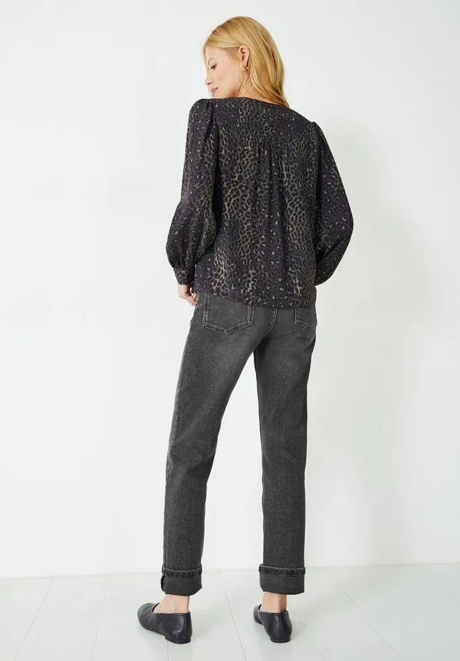 Hush Shirts and Blouses Women Lara Tie Top Ombre Leopard Khaki Hush Shirts and Blouses Women Lara Tie Top Ombre Leopard Khaki