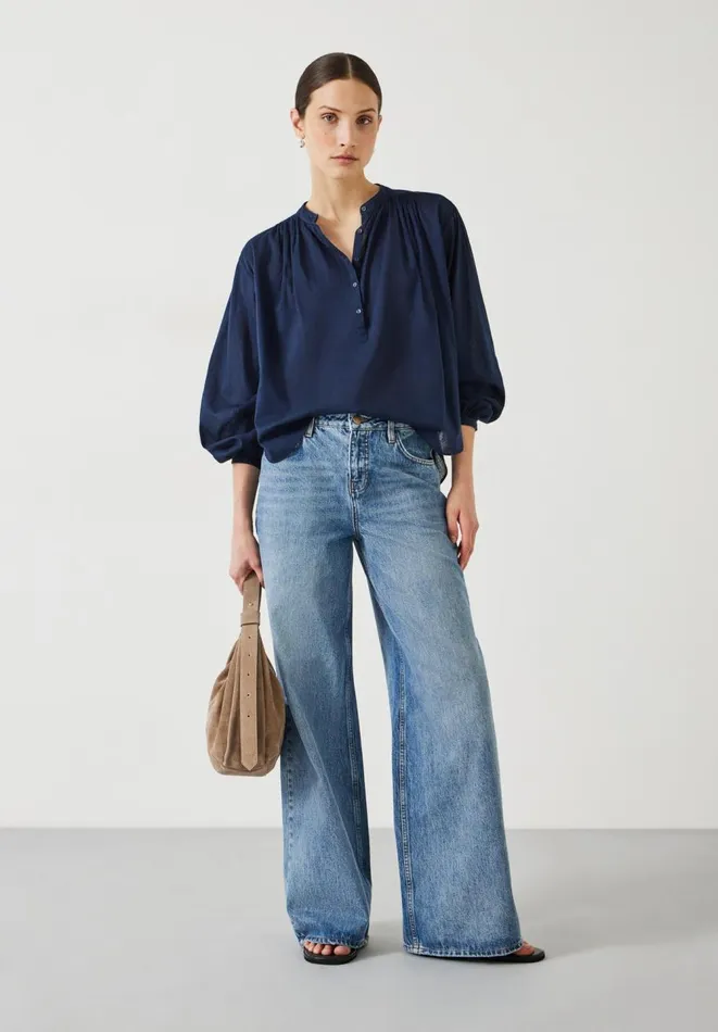 Hush Shirts and Blouses Women Lhea Oversized Gather Detail Blouse Navy Hush Shirts and Blouses Women Lhea Oversized Gather Detail Blouse Navy