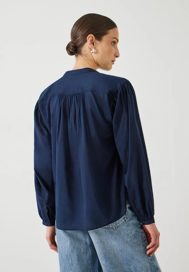 Hush Shirts and Blouses Women Lhea Oversized Gather Detail Blouse Navy Hush Shirts and Blouses Women Lhea Oversized Gather Detail Blouse Navy