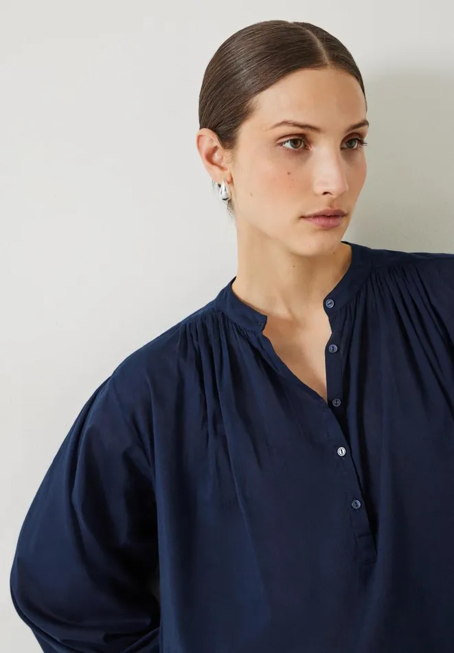 Hush Shirts and Blouses Women Lhea Oversized Gather Detail Blouse Navy Hush Shirts and Blouses Women Lhea Oversized Gather Detail Blouse Navy