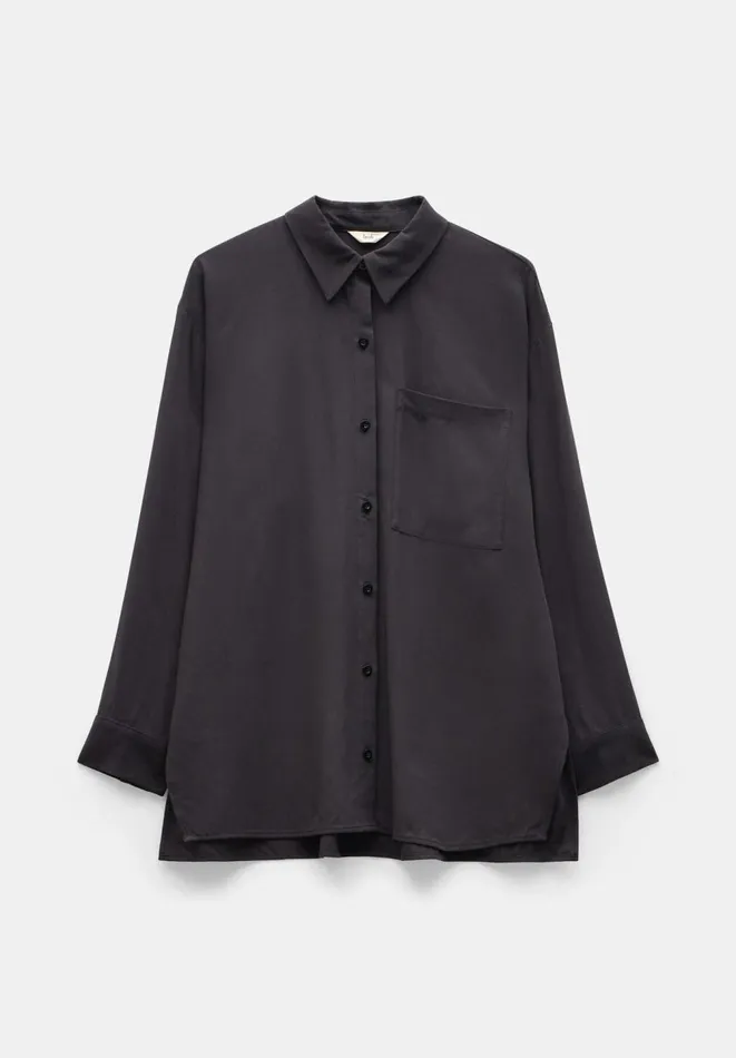 Hush Shirts and Blouses Women Nicole Relaxed Pocket Shirt Navy Hush Shirts and Blouses Women Nicole Relaxed Pocket Shirt Navy