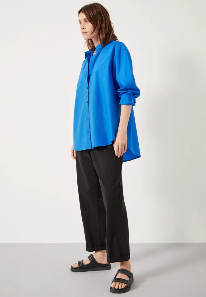 Hush Shirts and Blouses Women Pia Oversized Cotton Shirt Vivid Blue Hush Shirts and Blouses Women Pia Oversized Cotton Shirt Vivid Blue