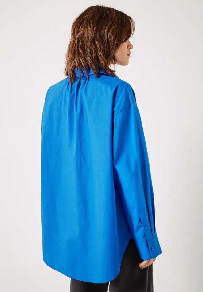 Hush Shirts and Blouses Women Pia Oversized Cotton Shirt Vivid Blue Hush Shirts and Blouses Women Pia Oversized Cotton Shirt Vivid Blue