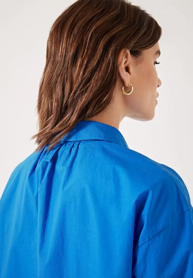 Hush Shirts and Blouses Women Pia Oversized Cotton Shirt Vivid Blue Hush Shirts and Blouses Women Pia Oversized Cotton Shirt Vivid Blue