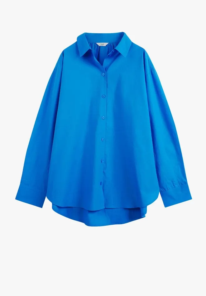 Hush Shirts and Blouses Women Pia Oversized Cotton Shirt Vivid Blue Hush Shirts and Blouses Women Pia Oversized Cotton Shirt Vivid Blue
