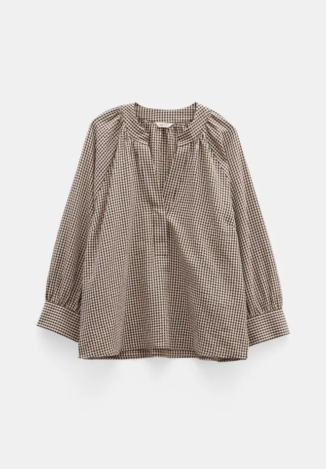 Hush Shirts and Blouses Women Rhea Cotton Crinkle Gingham Top Black Blush Gingham Hush Shirts and Blouses Women Rhea Cotton Crinkle Gingham Top Black Blush Gingham