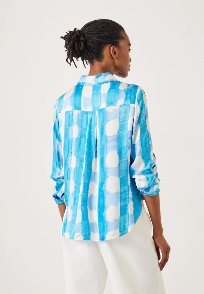 Hush Shirts and Blouses Women Rita Watercolour Check Shirt Watercolour Gingham Blue Hush Shirts and Blouses Women Rita Watercolour Check Shirt Watercolour Gingham Blue