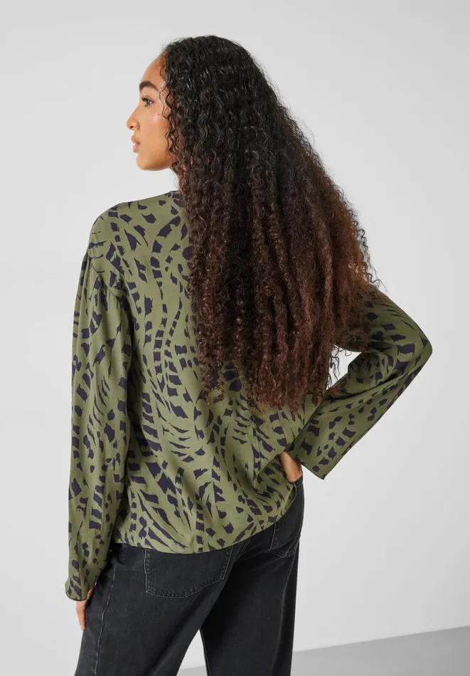 Hush Shirts and Blouses Women Sofia Oversized Draped Blouse Khaki Mark Hush Shirts and Blouses Women Sofia Oversized Draped Blouse Khaki Mark