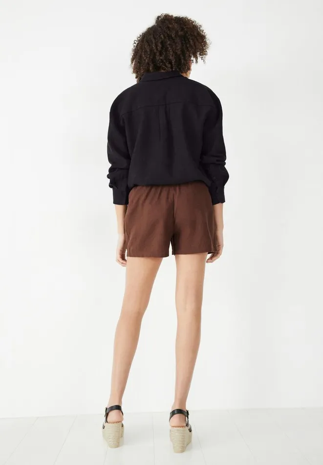 Hush Shorts Women Lorelei Linen Short Brown Hush Shorts Women Lorelei Linen Short Brown