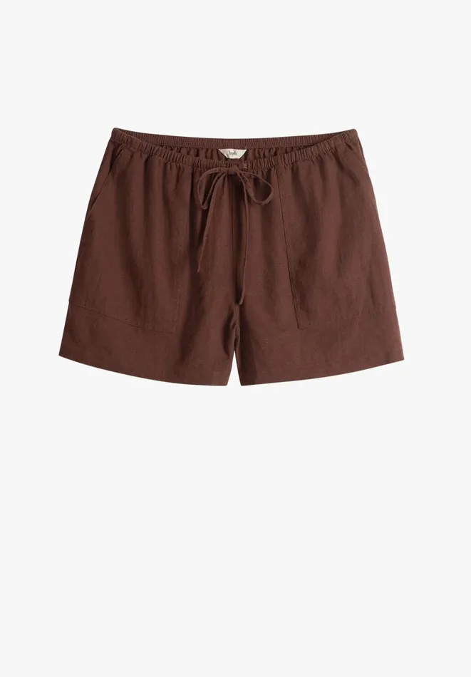 Hush Shorts Women Lorelei Linen Short Brown Hush Shorts Women Lorelei Linen Short Brown