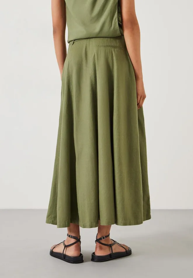 Hush Skirts Women Juliah ALine Linen Maxi Skirt Olive Hush Skirts Women Juliah ALine Linen Maxi Skirt Olive