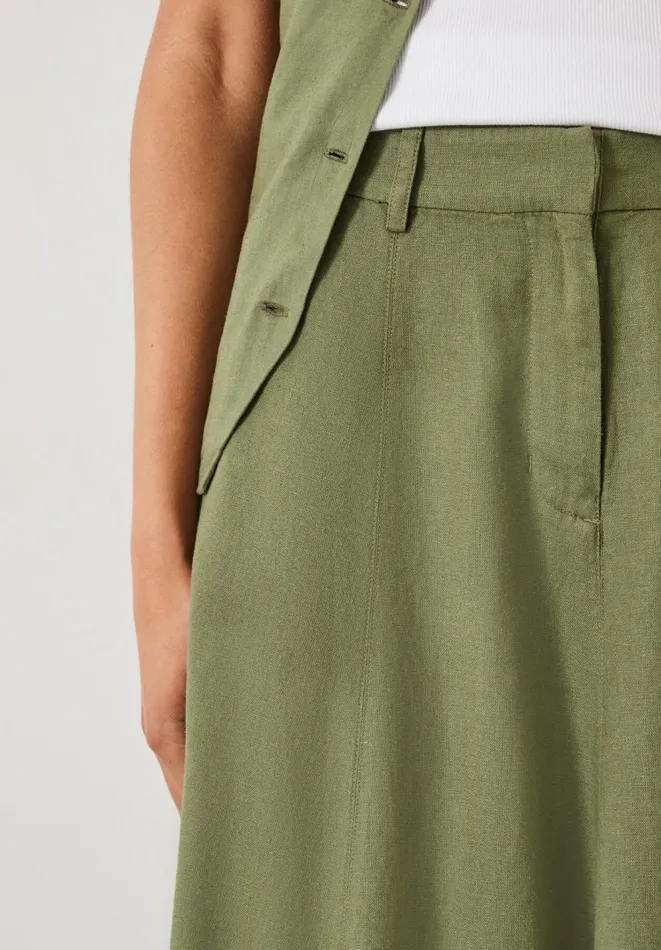 Hush Skirts Women Juliah ALine Linen Maxi Skirt Olive Hush Skirts Women Juliah ALine Linen Maxi Skirt Olive