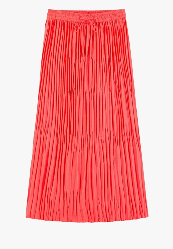 Hush Skirts Women Rose Crinkle Pleated Skirt Coral Pink Hush Skirts Women Rose Crinkle Pleated Skirt Coral Pink
