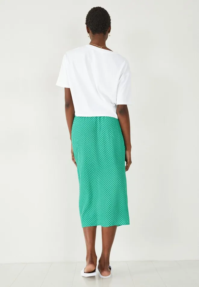 Hush Skirts Women Saskia Split Midi Skirt Mini Checkerboard Green Hush Skirts Women Saskia Split Midi Skirt Mini Checkerboard Green