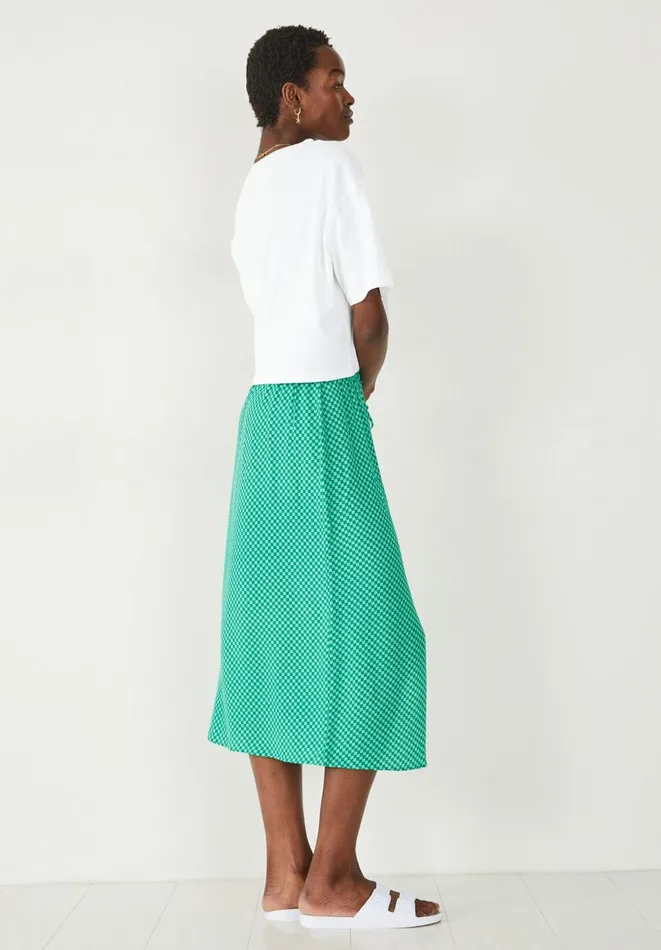 Hush Skirts Women Saskia Split Midi Skirt Mini Checkerboard Green Hush Skirts Women Saskia Split Midi Skirt Mini Checkerboard Green