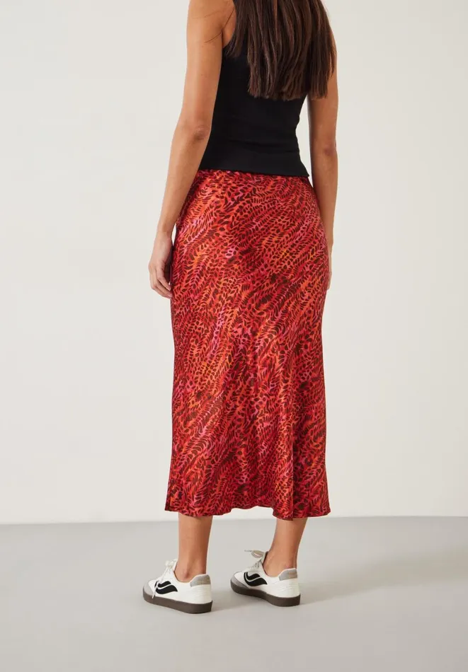 Hush Skirts Women Simone Slinky Midi Skirt Watercolour Animal Red Hush Skirts Women Simone Slinky Midi Skirt Watercolour Animal Red