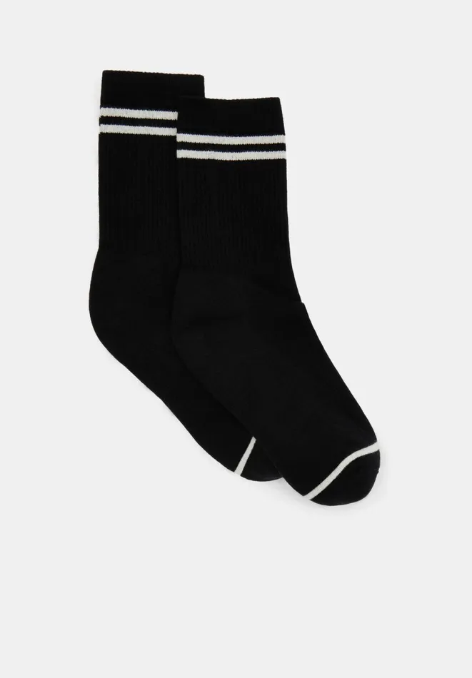 Hush Socks and Tights Women Nell Stripe Sports Sock Blackwhite Stripe
