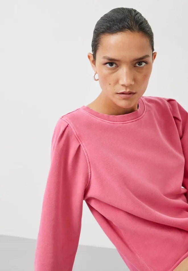 Hush Sweatshirts and Hoodies Women Anastasia Puff Sleeve Sweatshirt Deep Berry Pink Hush Sweatshirts and Hoodies Women Anastasia Puff Sleeve Sweatshirt Deep Berry Pink