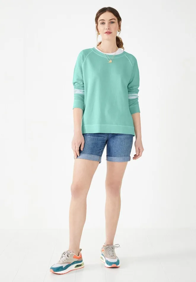 Hush Sweatshirts and Hoodies Women Cosima Relaxed Sweatshirt Washed Aqua Hush Sweatshirts and Hoodies Women Cosima Relaxed Sweatshirt Washed Aqua