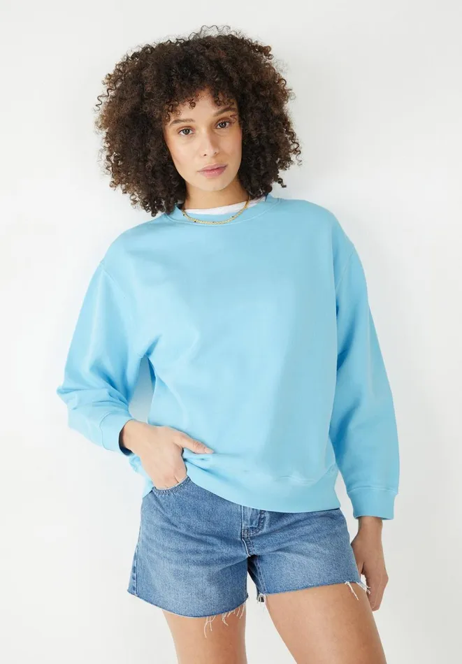 Hush Sweatshirts and Hoodies Women Emett Cotton Relaxed Sweatshirt Light Blue Hush Sweatshirts and Hoodies Women Emett Cotton Relaxed Sweatshirt Light Blue