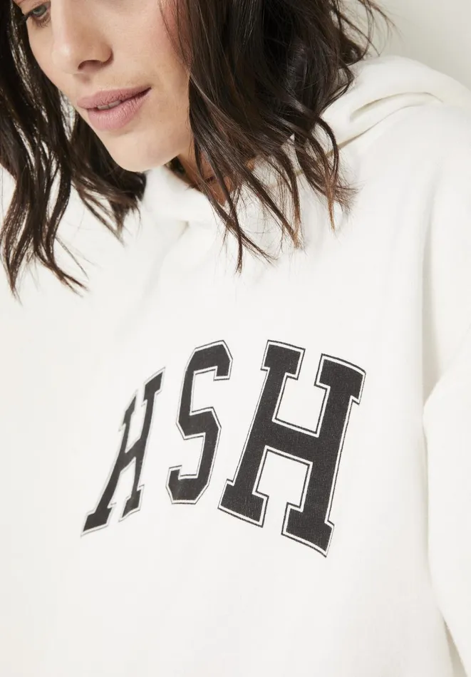 Hush Sweatshirts and Hoodies Women Graphic Cotton Cropped Hoodie Ivory