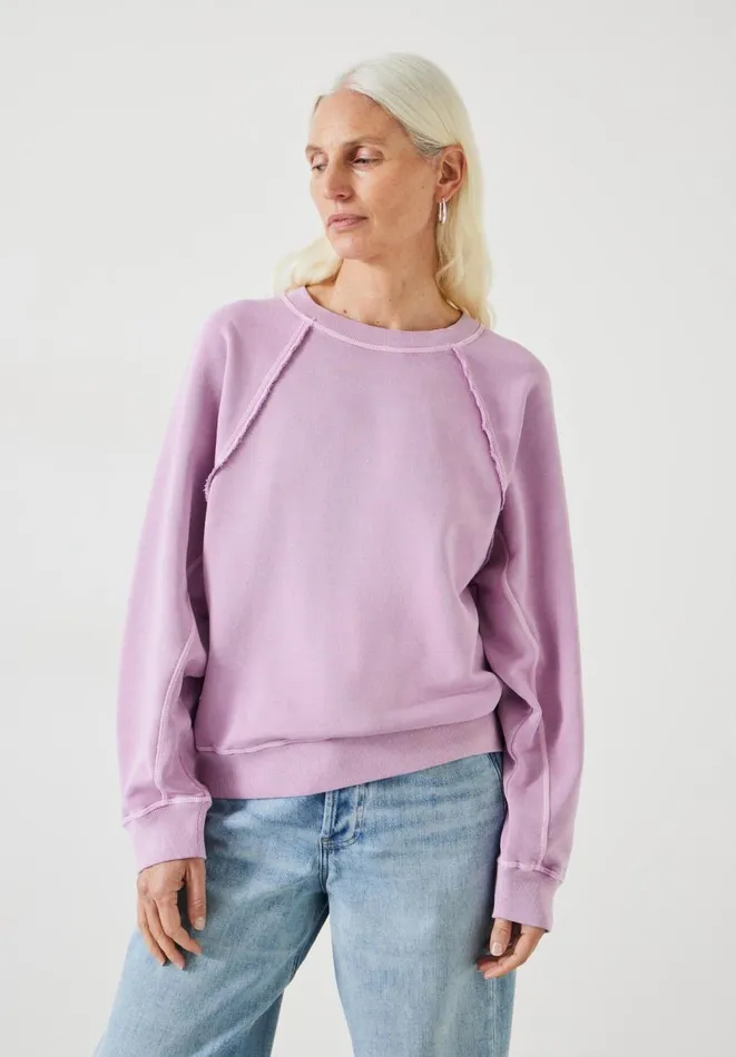 Hush Sweatshirts and Hoodies Women Nadine Relaxed Raglan Seam Sweatshirt Mid Lilac Hush Sweatshirts and Hoodies Women Nadine Relaxed Raglan Seam Sweatshirt Mid Lilac