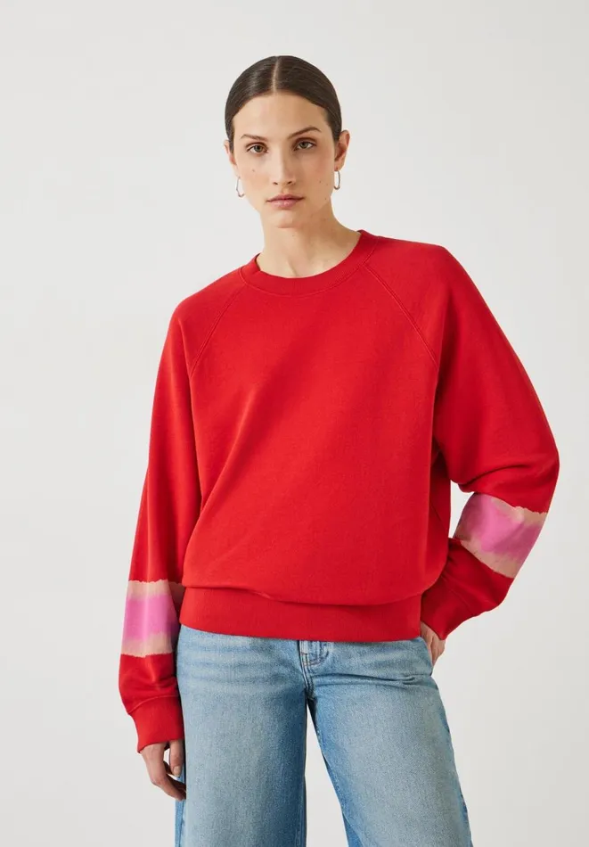 Hush Sweatshirts and Hoodies Women Paula Relaxed Ombre Sleeve Sweatshirt Lava Falls Hush Sweatshirts and Hoodies Women Paula Relaxed Ombre Sleeve Sweatshirt Lava Falls