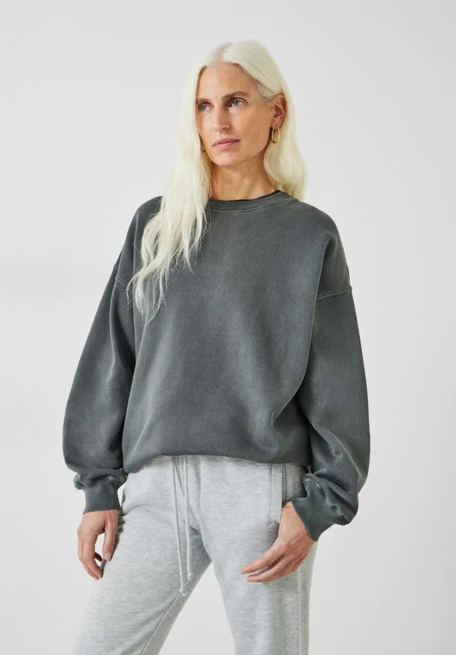 Hush Sweatshirts and Hoodies Women Quade Cotton Oversized Sweatshirt Dark Grey Hush Sweatshirts and Hoodies Women Quade Cotton Oversized Sweatshirt Dark Grey
