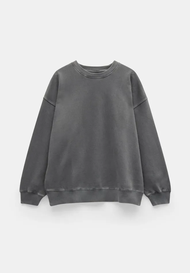 Hush Sweatshirts and Hoodies Women Quade Cotton Oversized Sweatshirt Dark Grey Hush Sweatshirts and Hoodies Women Quade Cotton Oversized Sweatshirt Dark Grey