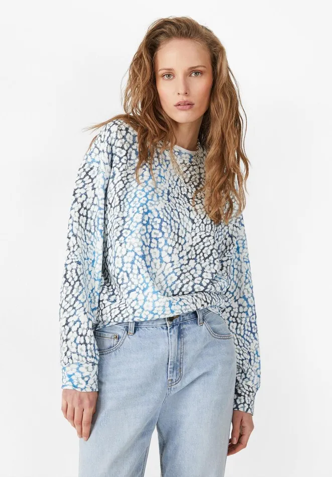 Hush Sweatshirts and Hoodies Women Romy Printed Sweatshirt Ombre Leopard Blue Hush Sweatshirts and Hoodies Women Romy Printed Sweatshirt Ombre Leopard Blue
