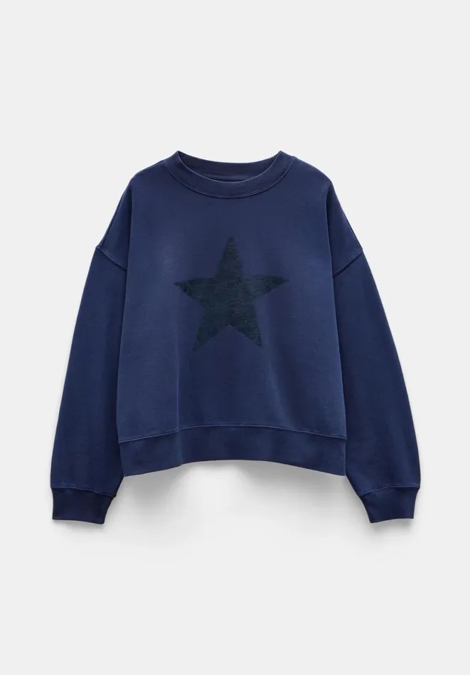 Hush Sweatshirts and Hoodies Women Roxy Metallic Star Sweatshirt Dark Navy Hush Sweatshirts and Hoodies Women Roxy Metallic Star Sweatshirt Dark Navy