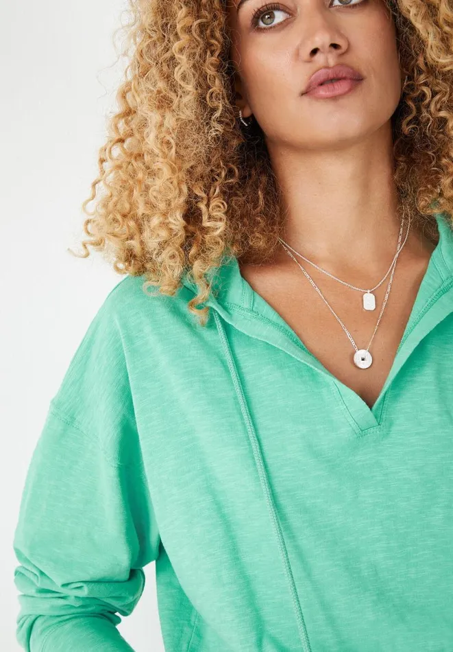 Hush Sweatshirts and Hoodies Women VNeck Lightweight Hoodie Fun Green Hush Sweatshirts and Hoodies Women VNeck Lightweight Hoodie Fun Green