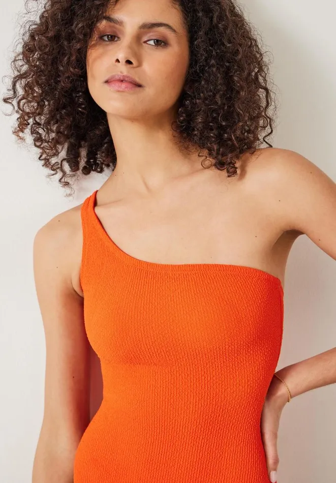Hush Swimwear and Beachwear Women Oakley Crinkle One Shoulder Swimsuit Orange Hush Swimwear and Beachwear Women Oakley Crinkle One Shoulder Swimsuit Orange