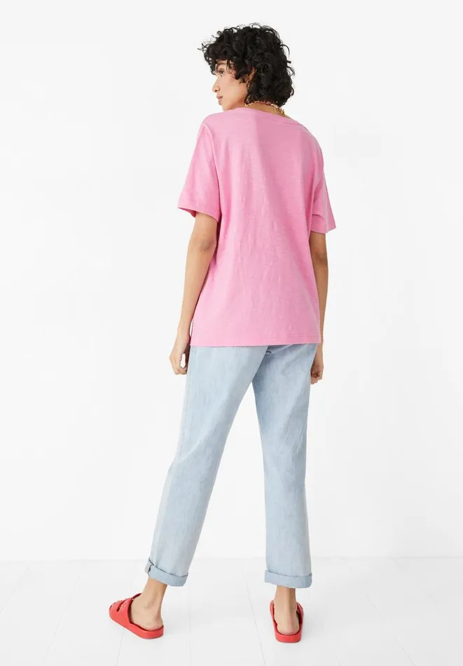 Hush Tops and Tshirts Women Ailbhe Striped TShirt Bright Pink Hush Tops and Tshirts Women Ailbhe Striped TShirt Bright Pink