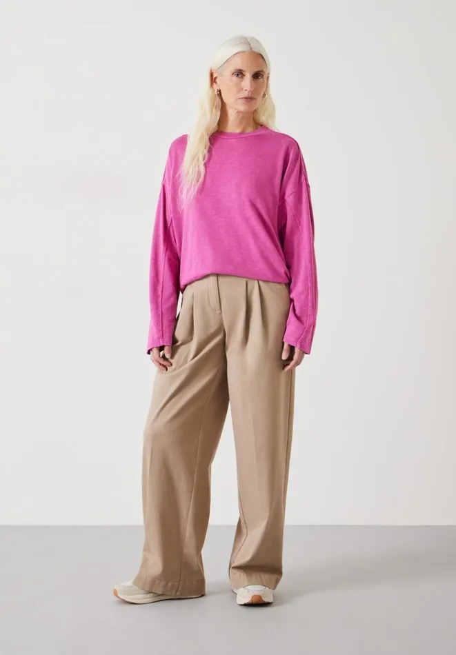 Hush Tops and Tshirts Women Alora Brushed Oversized Top Vibrant Pink Hush Tops and Tshirts Women Alora Brushed Oversized Top Vibrant Pink