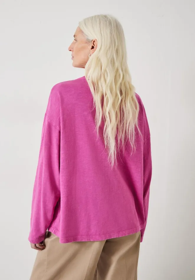 Hush Tops and Tshirts Women Alora Brushed Oversized Top Vibrant Pink Hush Tops and Tshirts Women Alora Brushed Oversized Top Vibrant Pink